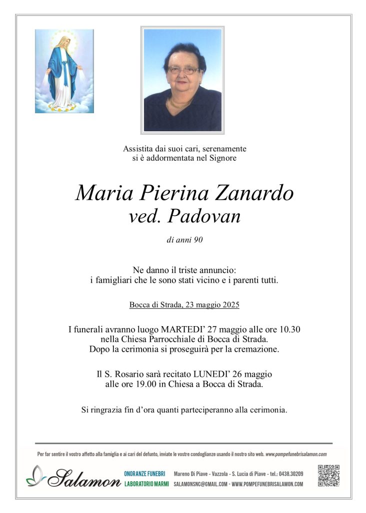Epigrafe Zanardo Maria Pierina