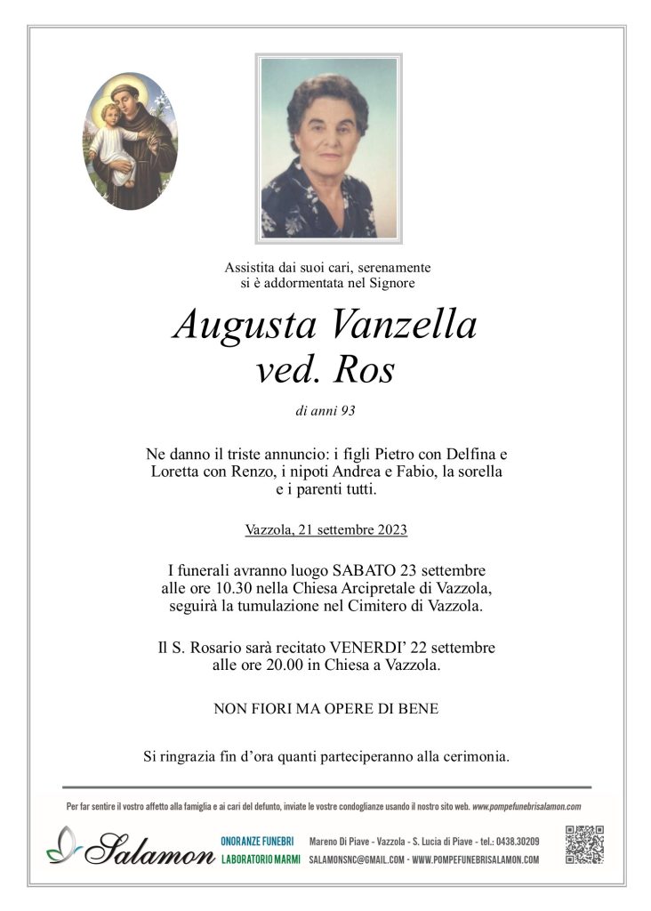 Epigrafe Vanzella Augusta