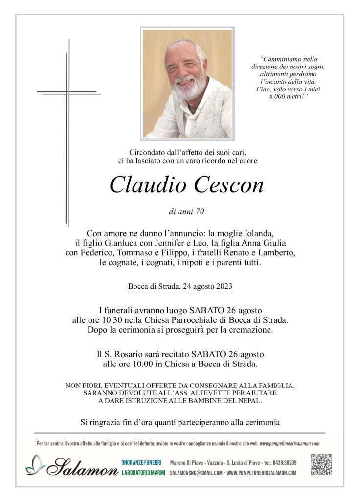 Epigrafe Cescon Claudio