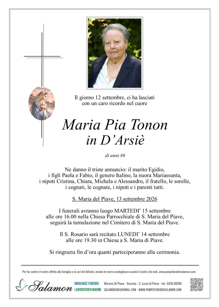 Epigrafe Tonon Maria Pia