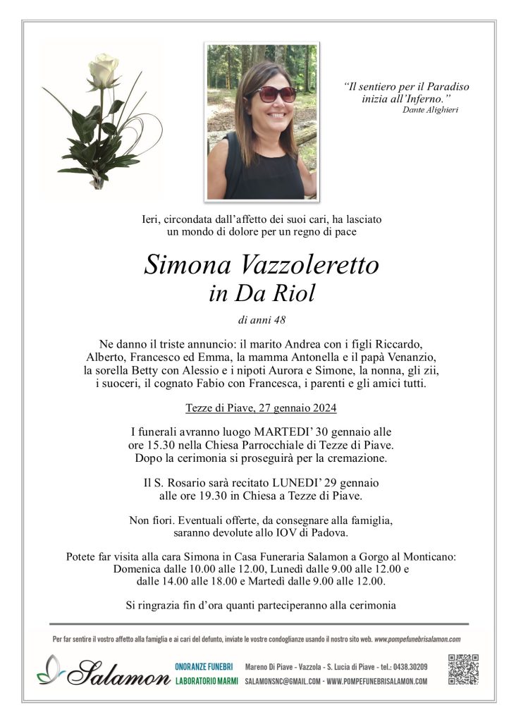 Epigrafe Vazzoleretto Simona