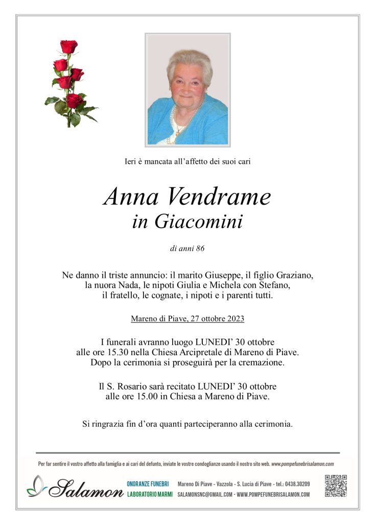 Epigrafe Vendrame Anna